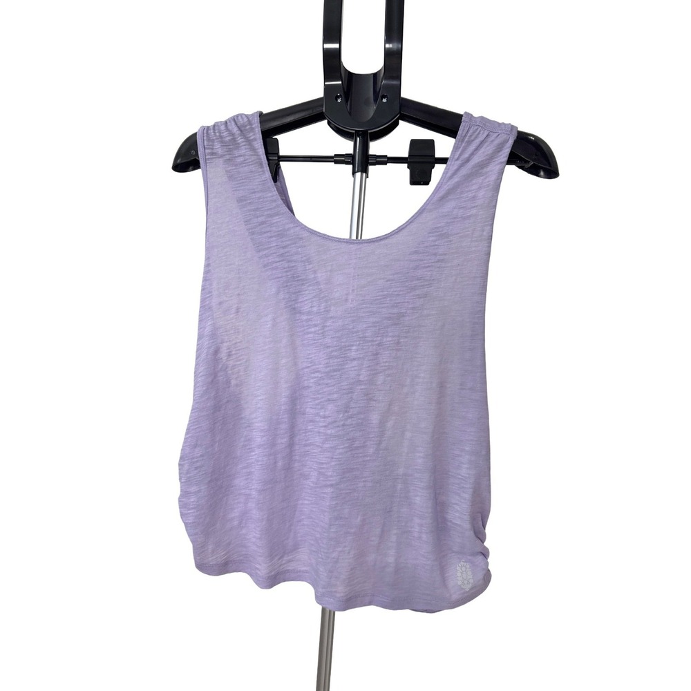 Free People Slub Knit Cropped Tank Top Lavender Relaxed Fit Women's Sz Large NWT